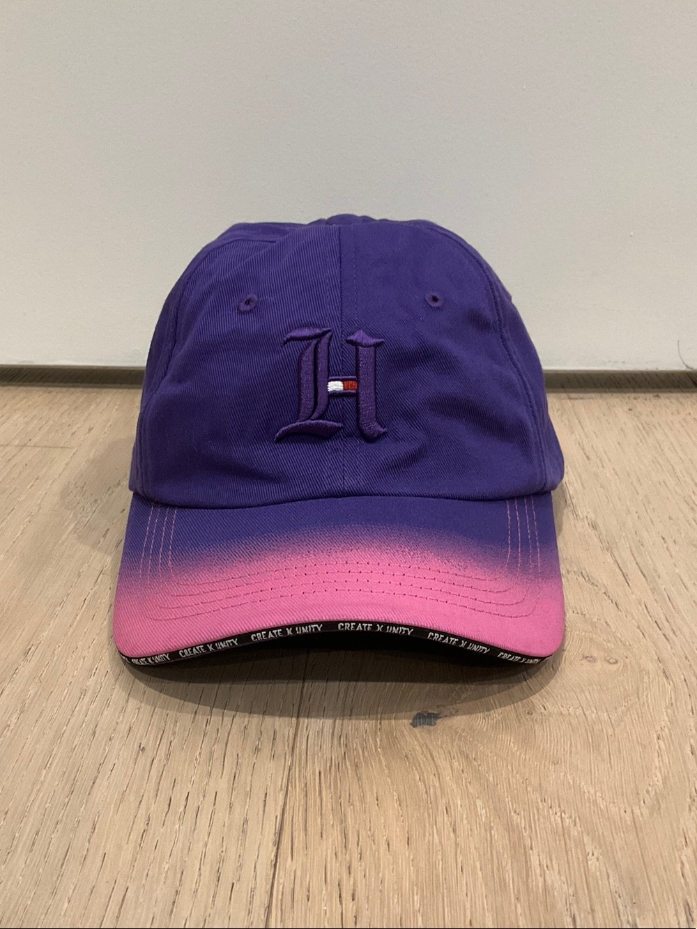 Tommy Hilfiger Create x Unity Purple Pink Gradient Ombre H Embroidered Logo Cap